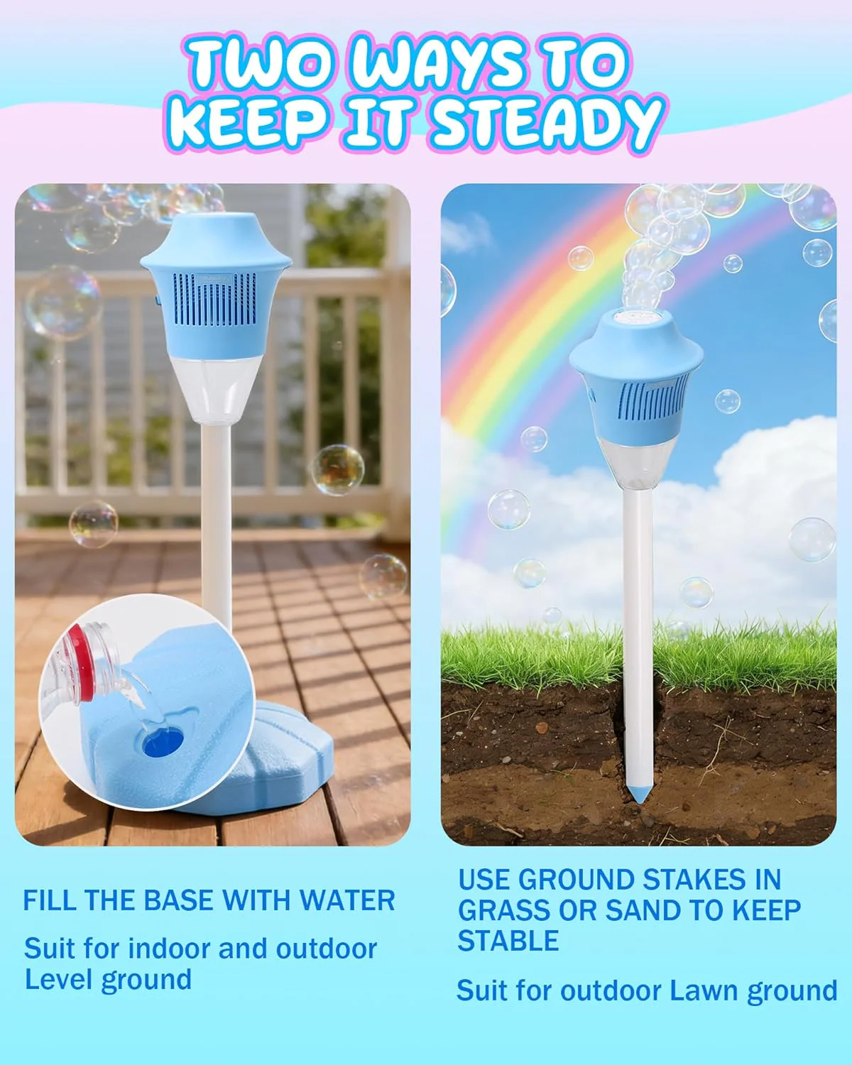 Sakerplus® Adjustable Standing Bubble Machine For Kids - Image 11