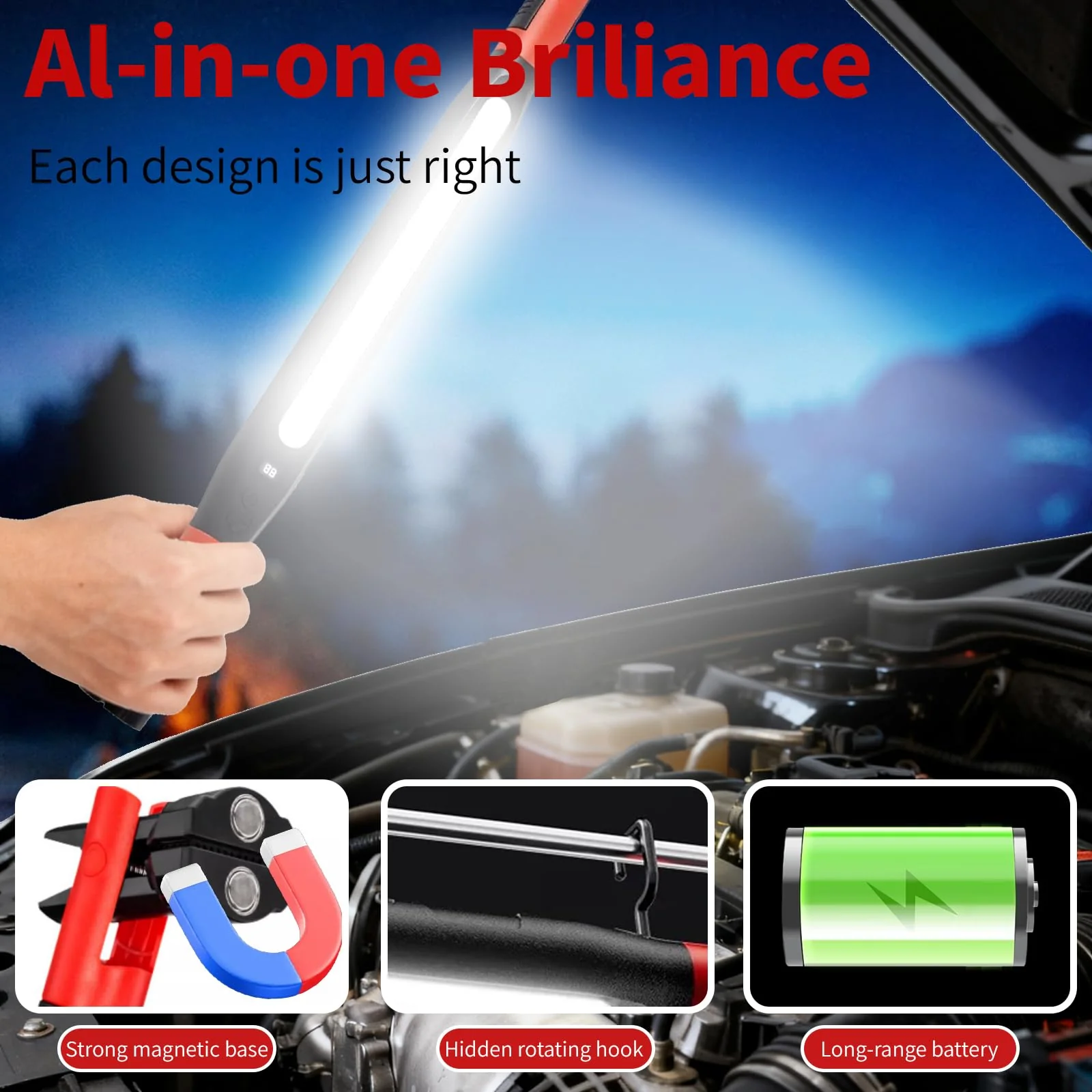 Sakerplus® Automotive Rechargeable Magnetic Work Light - Image 5