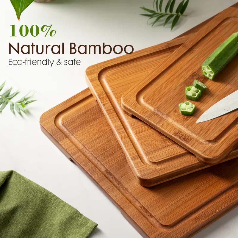 Sakerplus® Bamboo Cutting Board Set With Holder - Image 3
