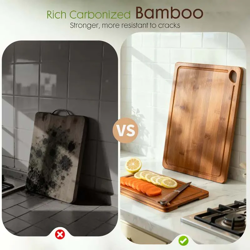 Sakerplus® Bamboo Cutting Board Set With Holder - Image 6