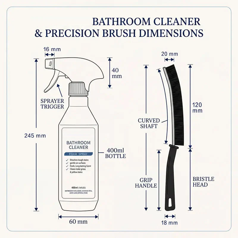 Sakerplus® Bathroom Foam Cleaner With Brush - Image 10