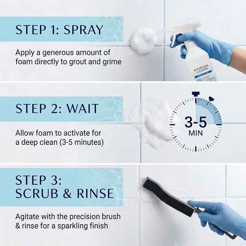 Sakerplus® Bathroom Foam Cleaner With Brush - Image 11
