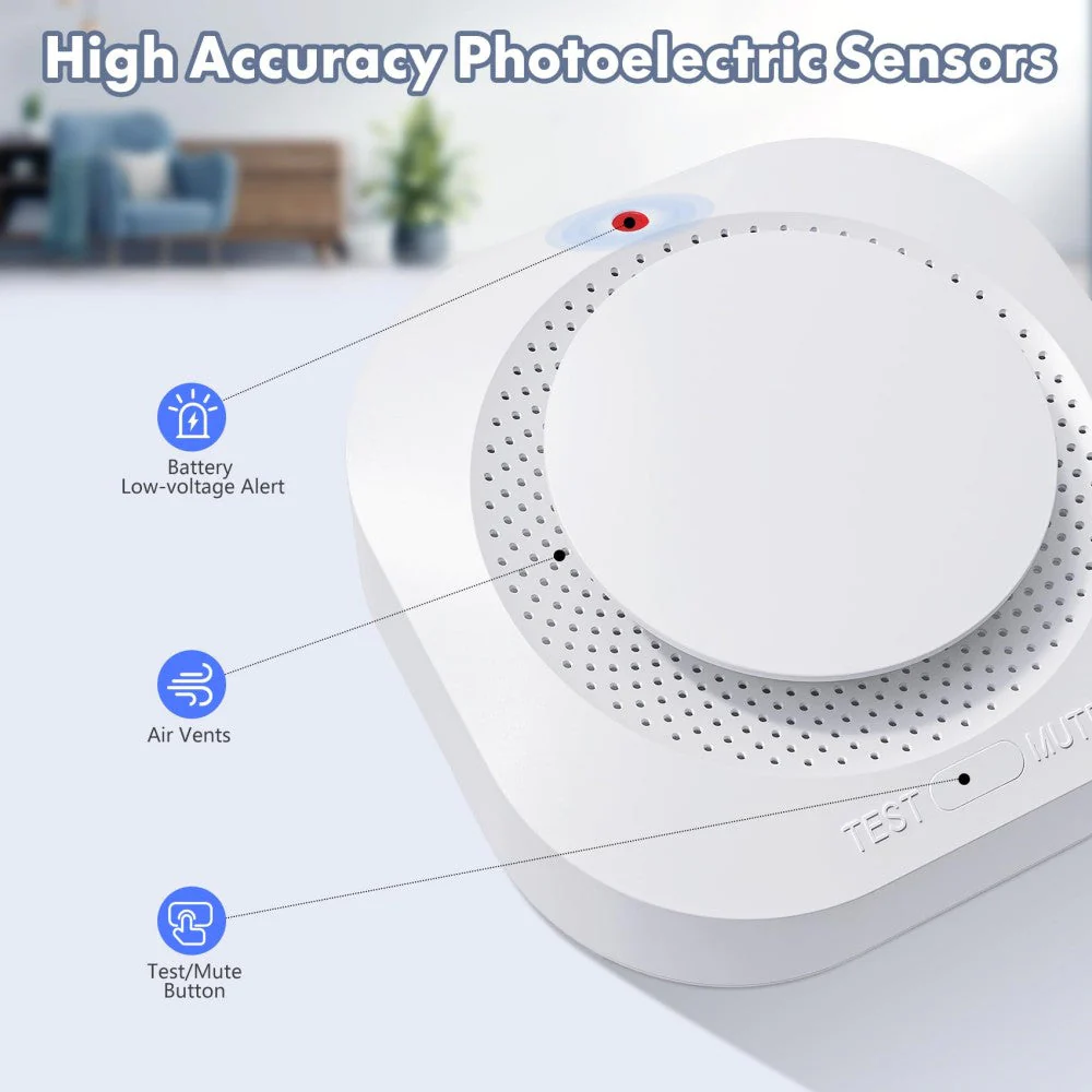 SakerplusĀ® Battery Operated Photoelectric Smoke Detector - Image 3