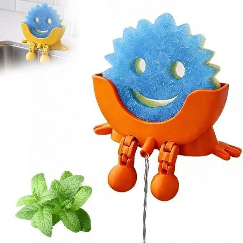 SakerplusĀ® Cute Smiling Sponge Holder With Drainage - Image 11