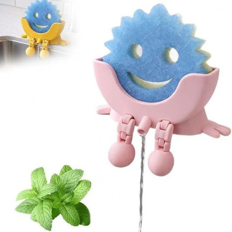SakerplusĀ® Cute Smiling Sponge Holder With Drainage - Image 12