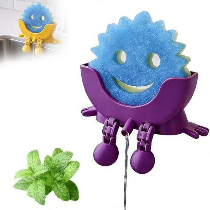 SakerplusĀ® Cute Smiling Sponge Holder With Drainage - Image 13