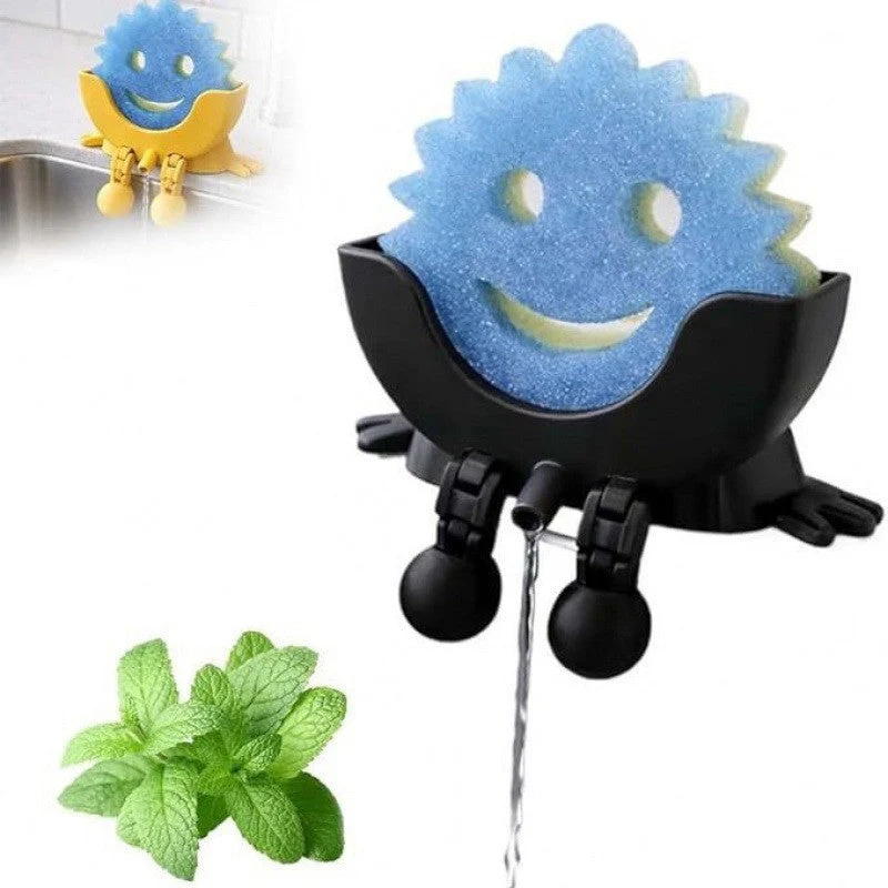 SakerplusĀ® Cute Smiling Sponge Holder With Drainage - Image 15