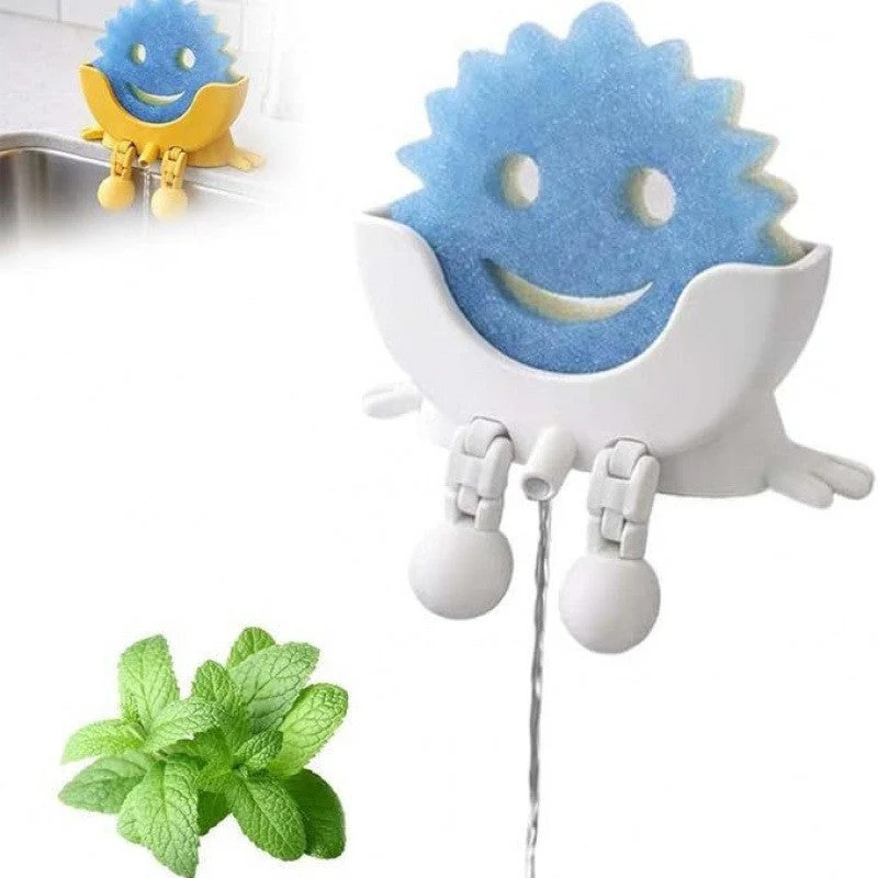 SakerplusĀ® Cute Smiling Sponge Holder With Drainage - Image 16