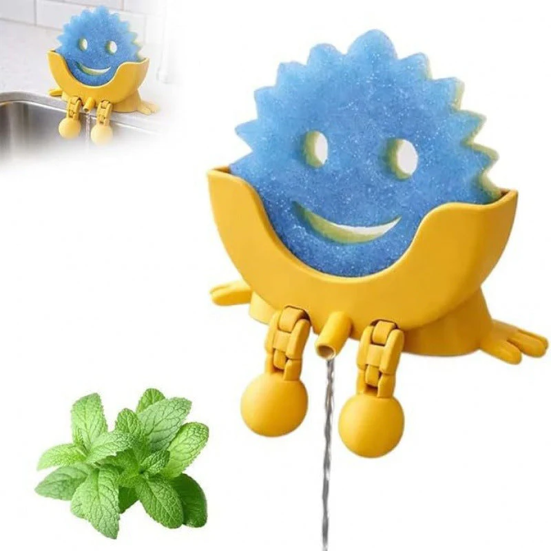 SakerplusĀ® Cute Smiling Sponge Holder With Drainage - Image 18