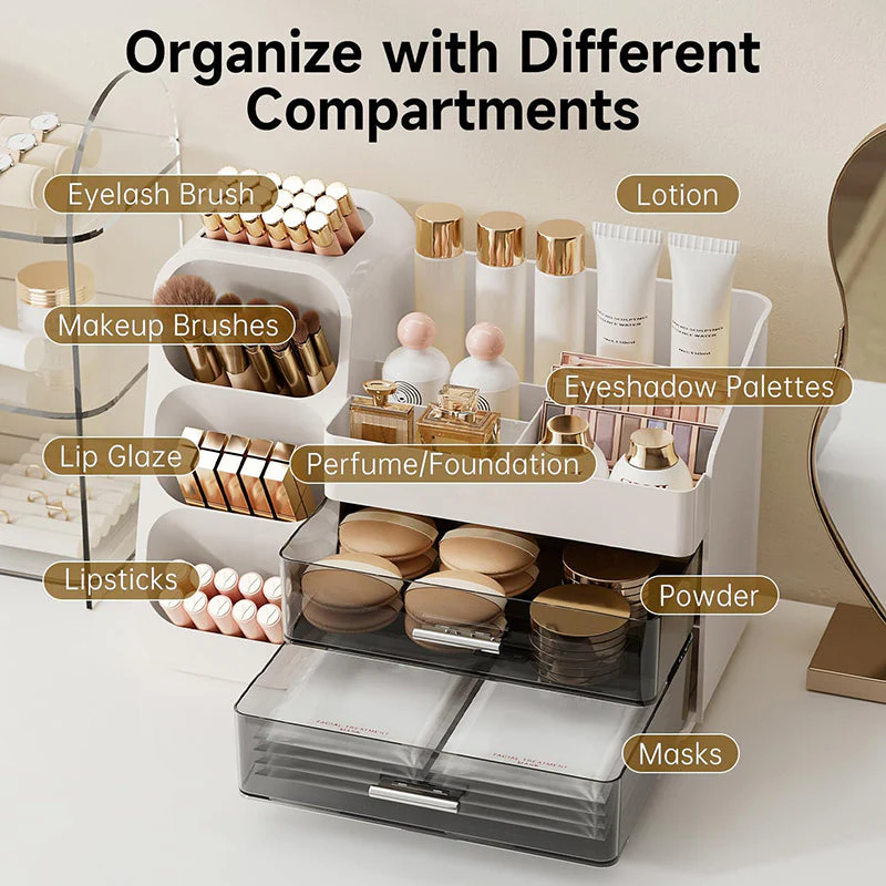 Sakerplus® Elegant Vanity Makeup Storage Organizer Box - Image 5