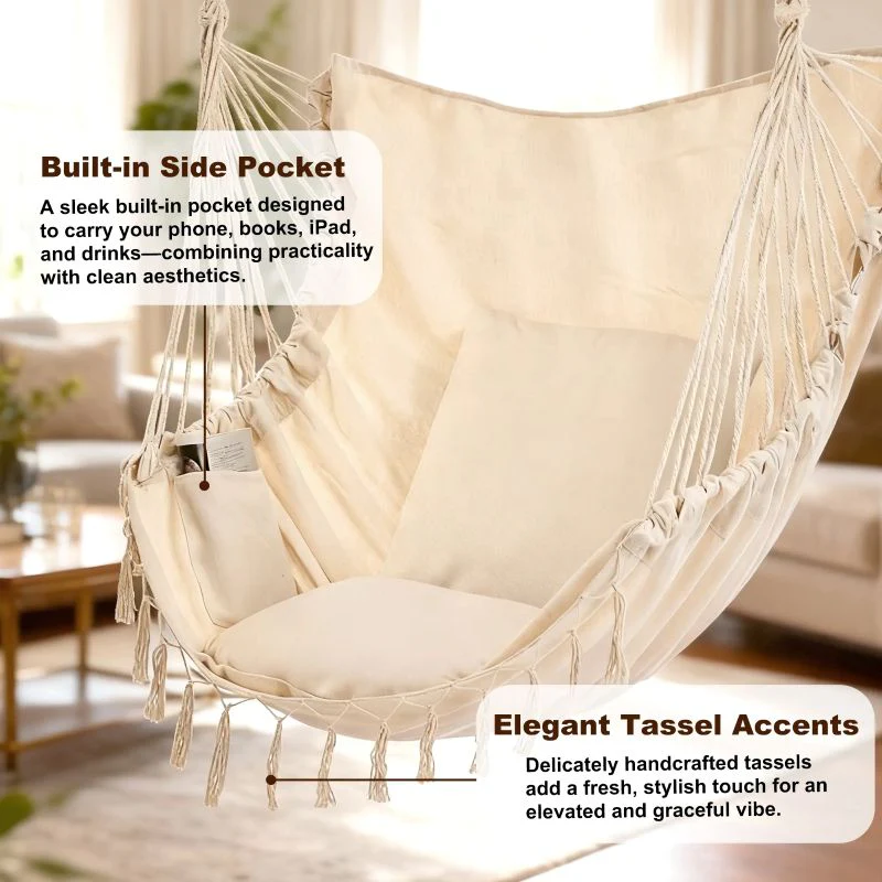 Sakerplus® Extra Large Macrame Hanging Swing Seat - Image 3