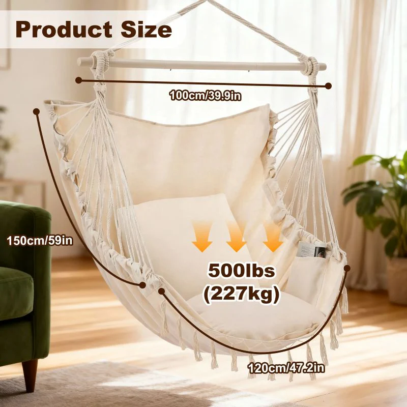 Sakerplus® Extra Large Macrame Hanging Swing Seat - Image 7