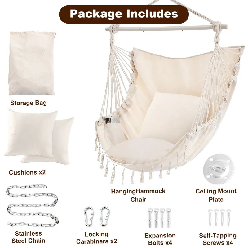 Sakerplus® Extra Large Macrame Hanging Swing Seat - Image 8
