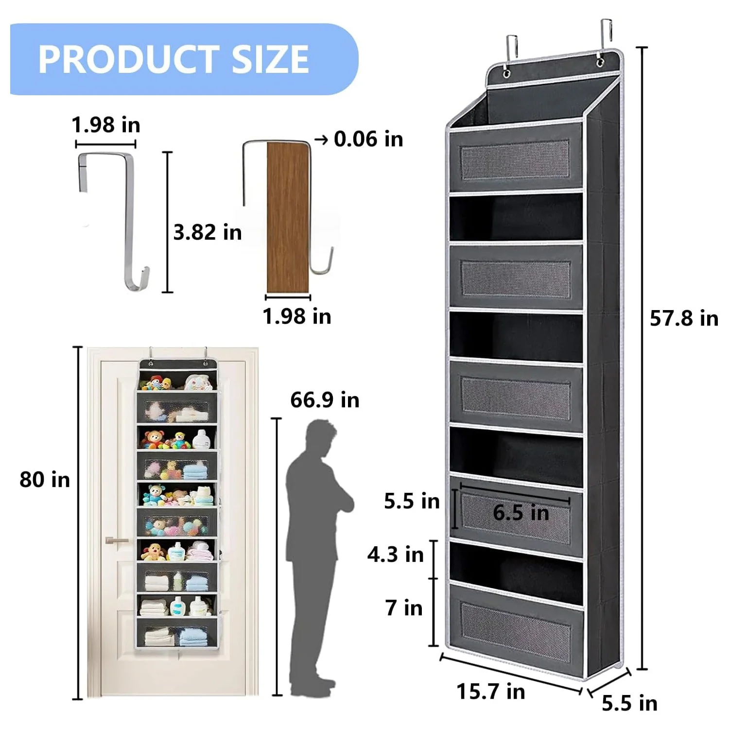 Sakerplus® Five Tier Over The Door Organizer - Image 3