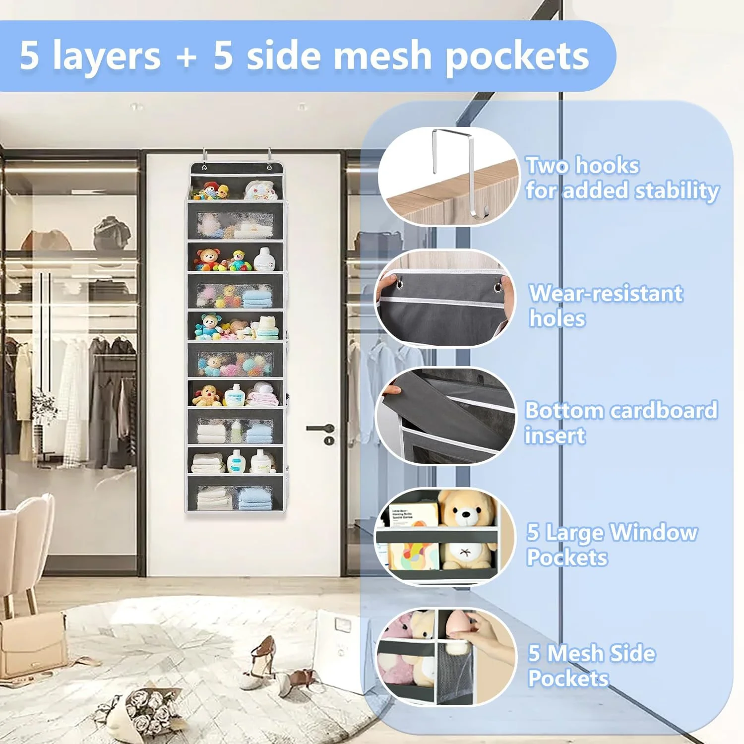 Sakerplus® Five Tier Over The Door Organizer - Image 7