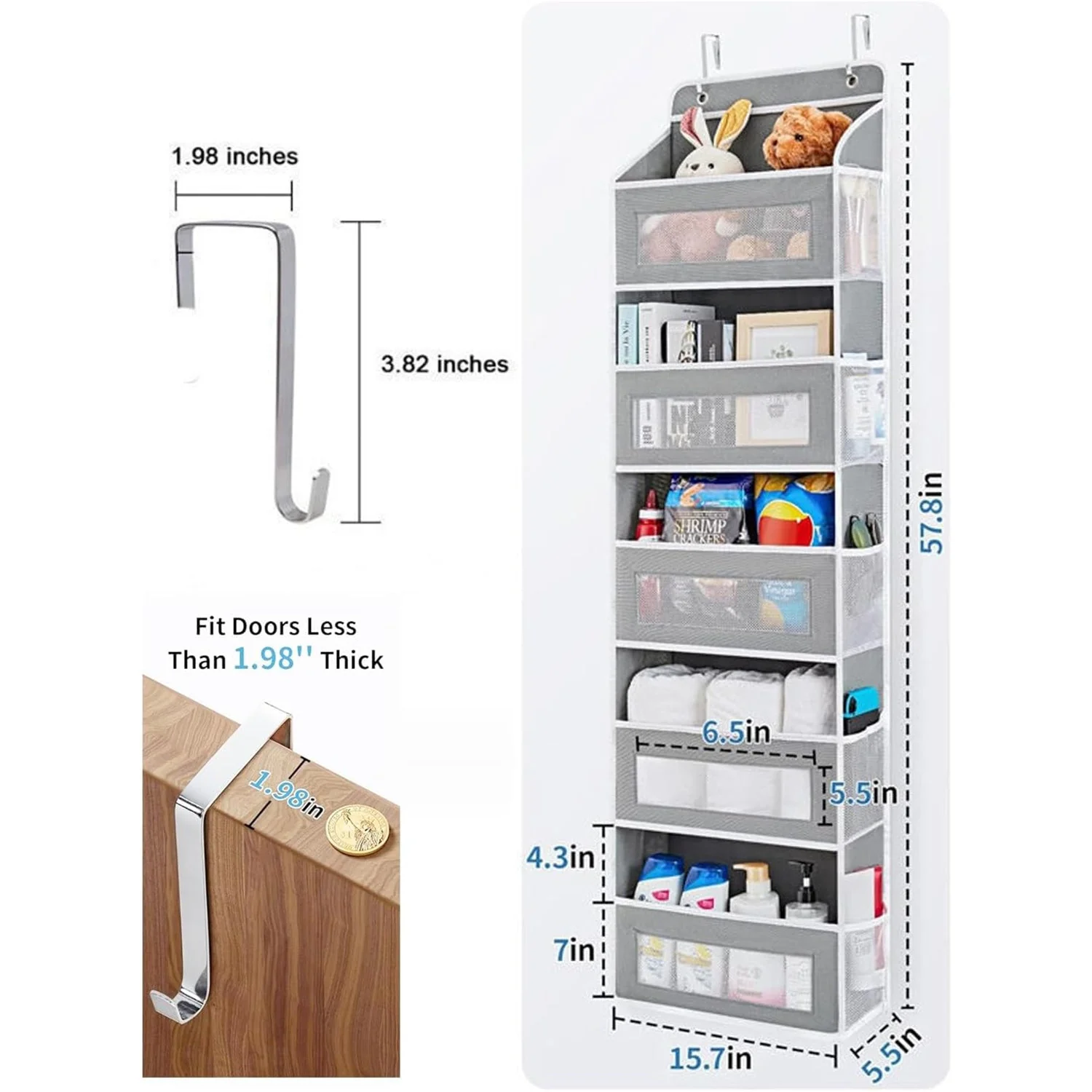 Sakerplus® Five Tier Over The Door Organizer - Image 9