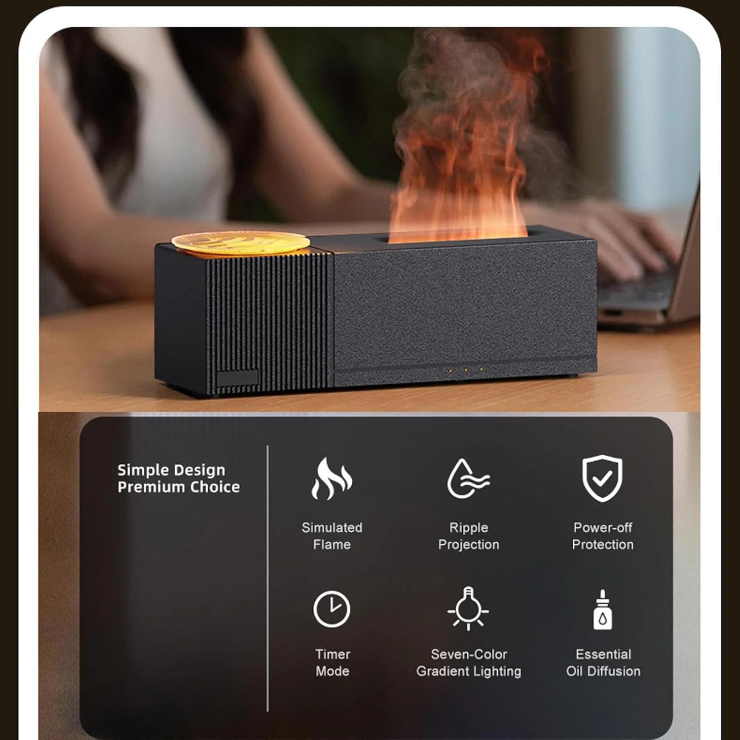 Sakerplus® Flame Aroma Diffuser With Projection - Image 4