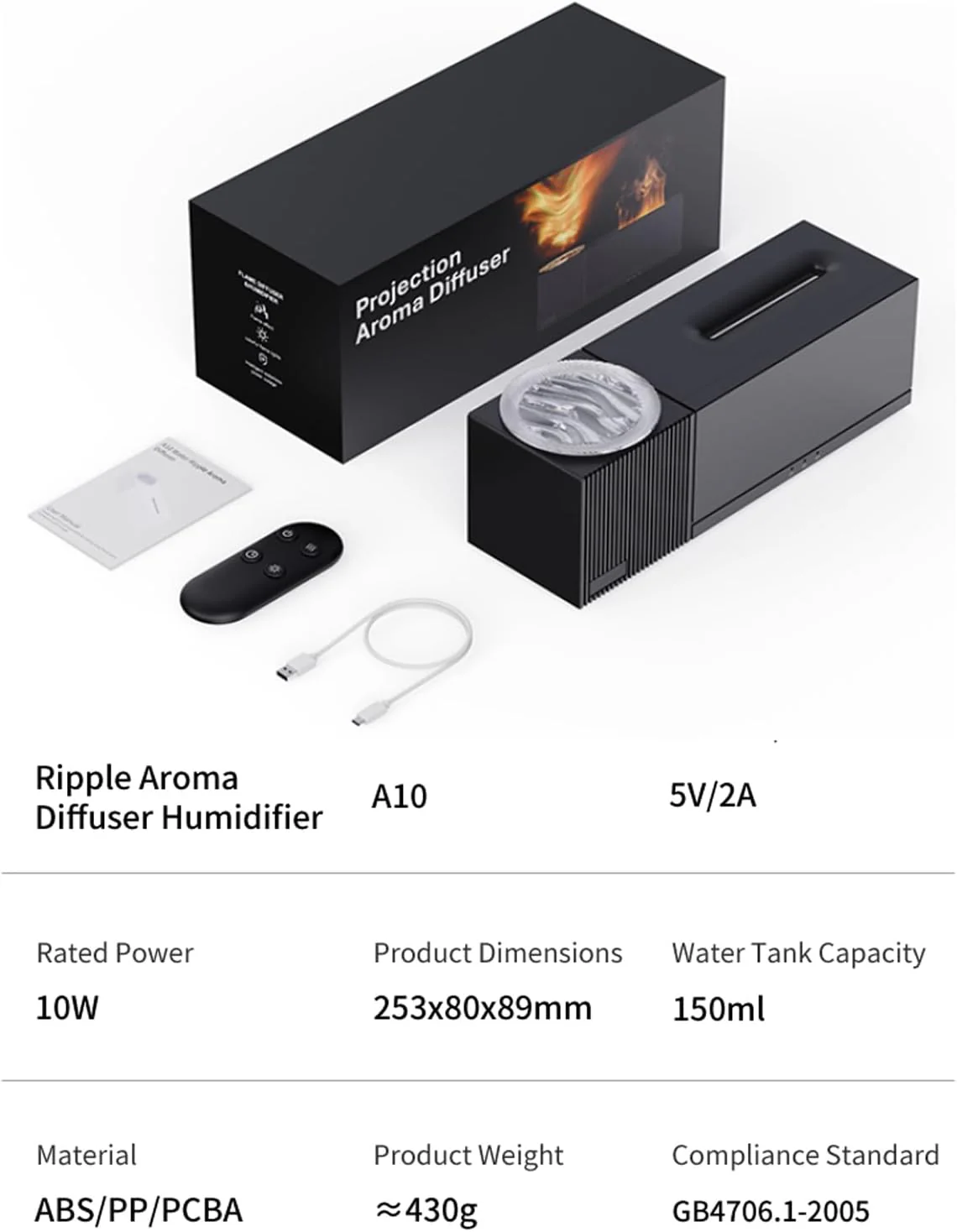 Sakerplus® Flame Aroma Diffuser With Projection - Image 7