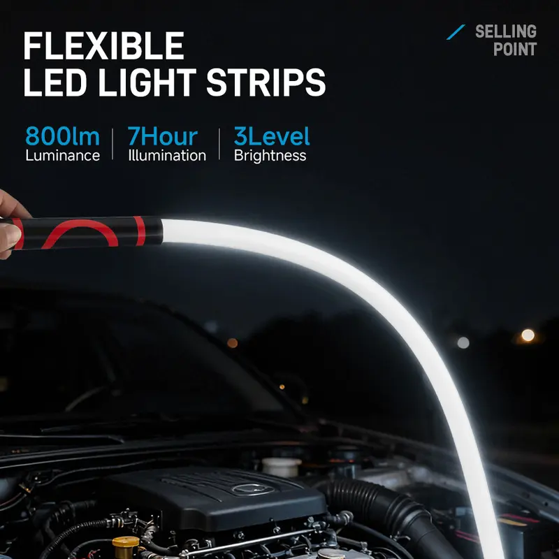 SakerplusĀ® Flexible Bendable Rechargeable Automotive Work Light - Image 6
