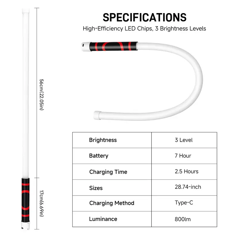 SakerplusĀ® Flexible Bendable Rechargeable Automotive Work Light - Image 8