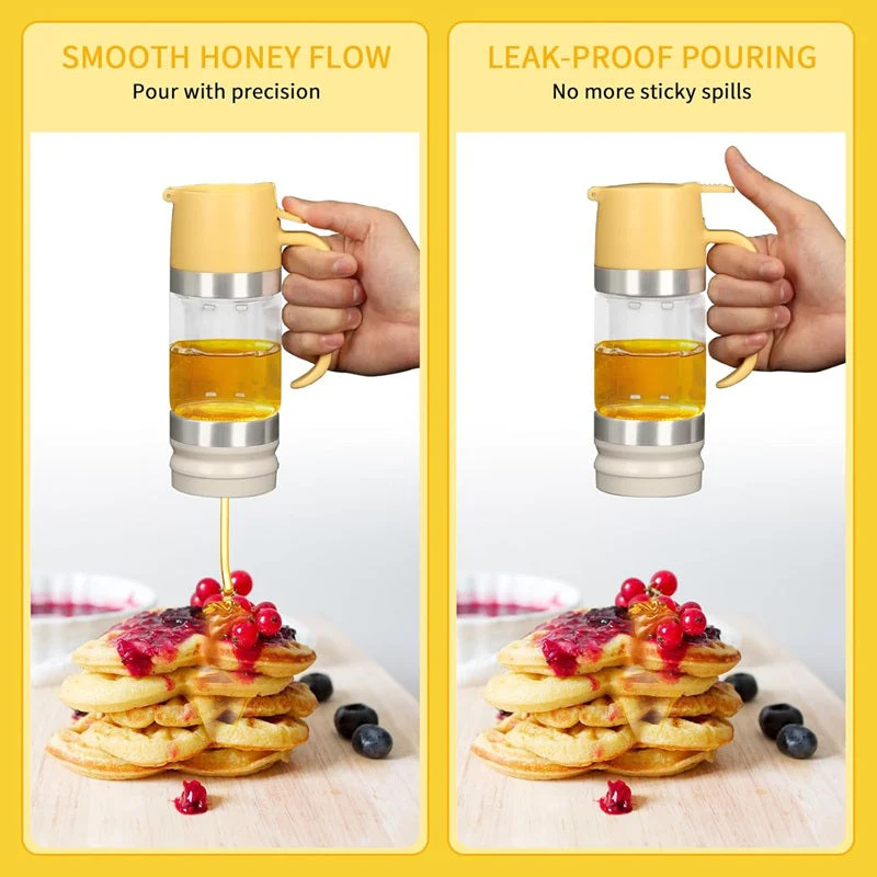 SakerplusĀ® Glass Honey Syrup Dispenser Jar - Image 5