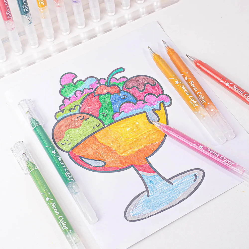 Sakerplus® Glitter Gel Pens Metallic Drawing Set - Image 10