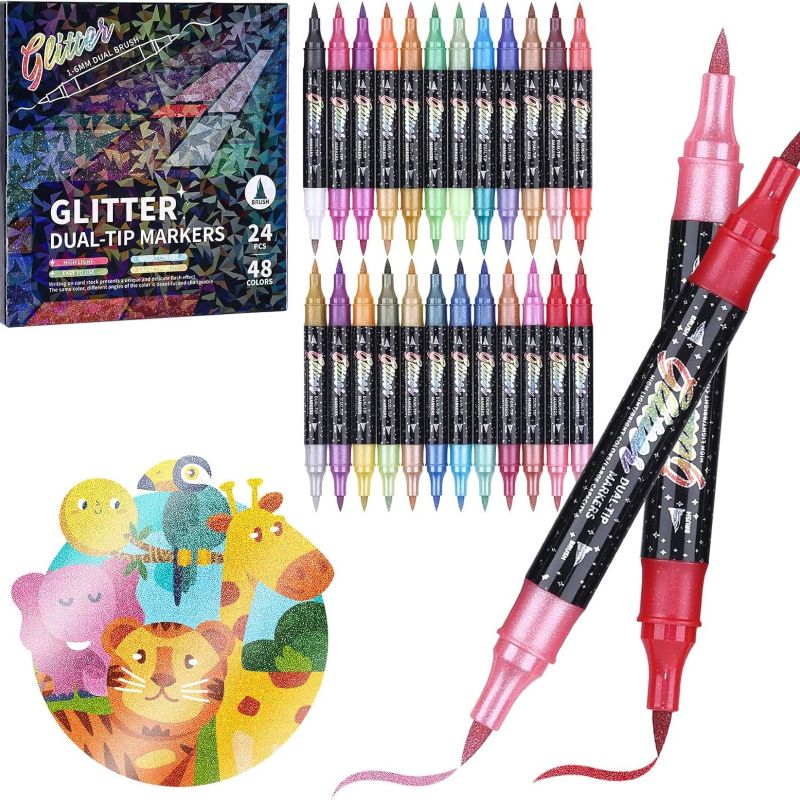 Sakerplus® Glitter Markers Dual Tip Set - Image 10