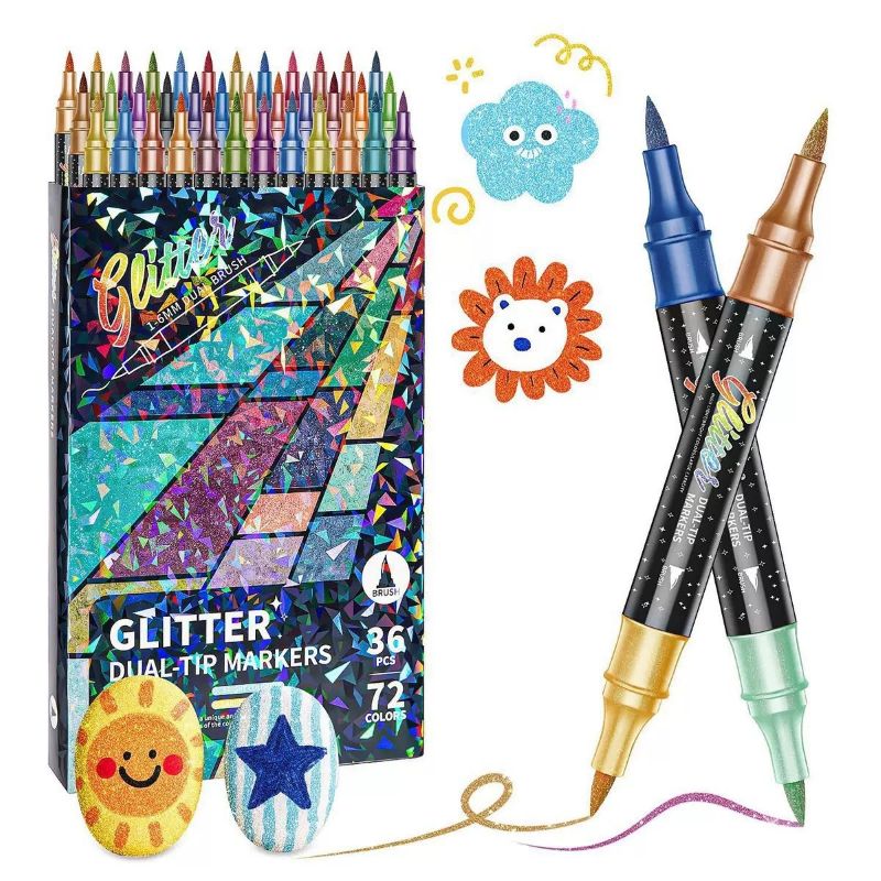 Sakerplus® Glitter Markers Dual Tip Set - Image 11