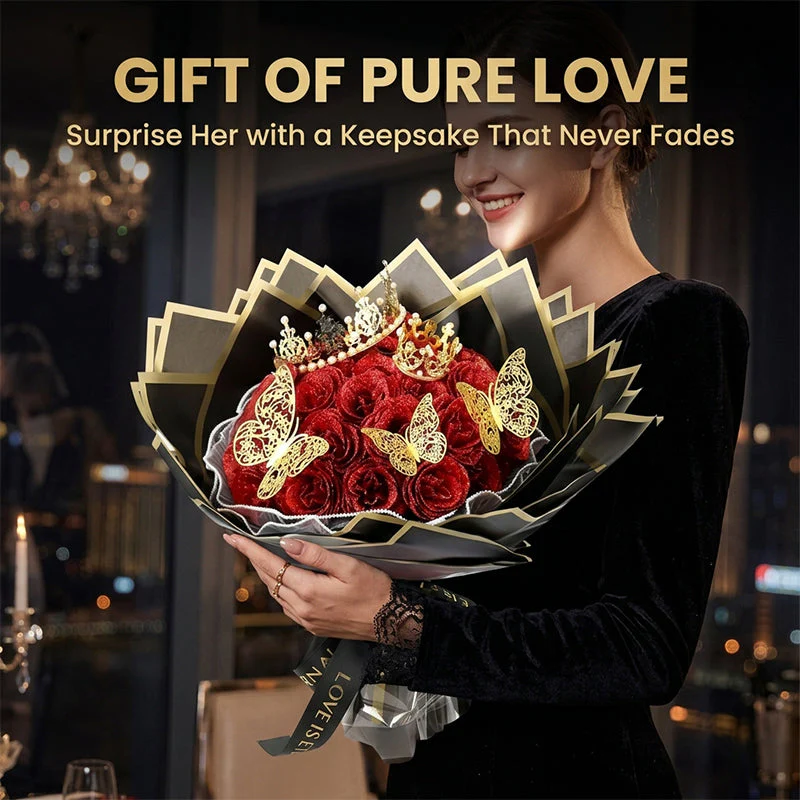 SakerplusĀ® Glitter Rose Bouquet Gift Set - Image 6