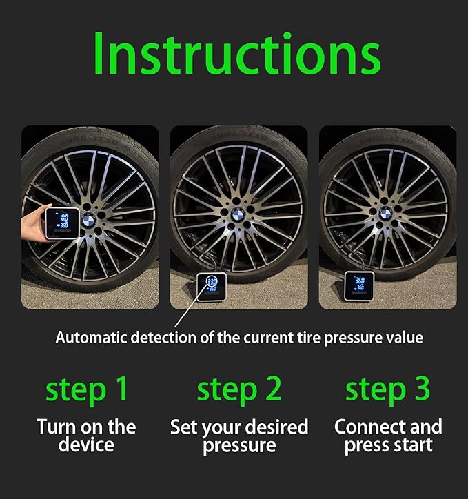 Sakerplus® High Pressure Portable Tire Inflator - Image 9