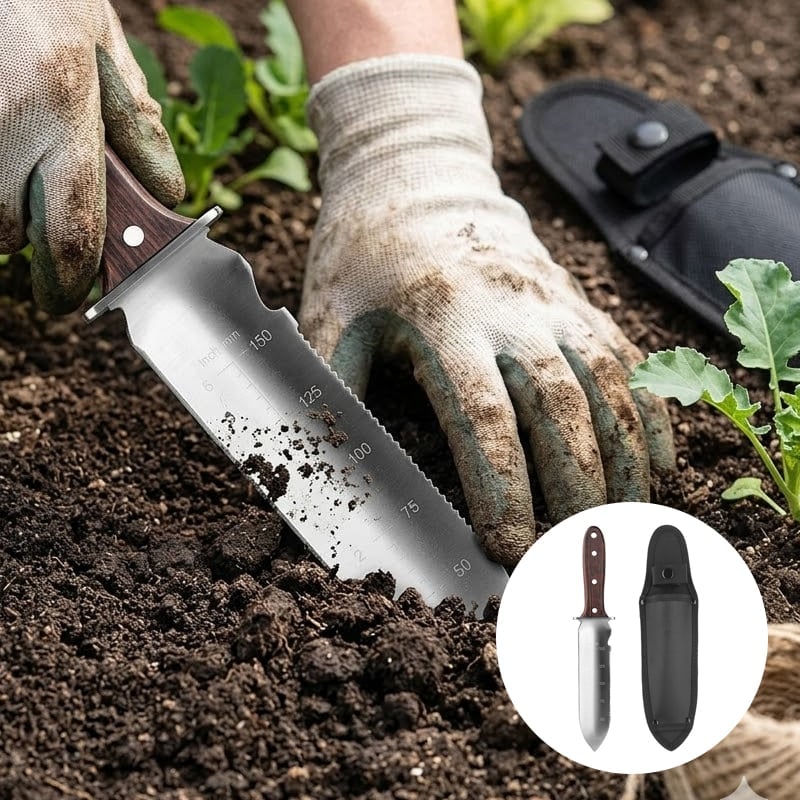 SakerplusĀ® Hori Hori Soil Knife for Gardening - Image 12