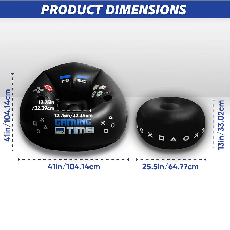 SakerplusĀ® Inflatable Gaming Bean Bag Chair - Image 8