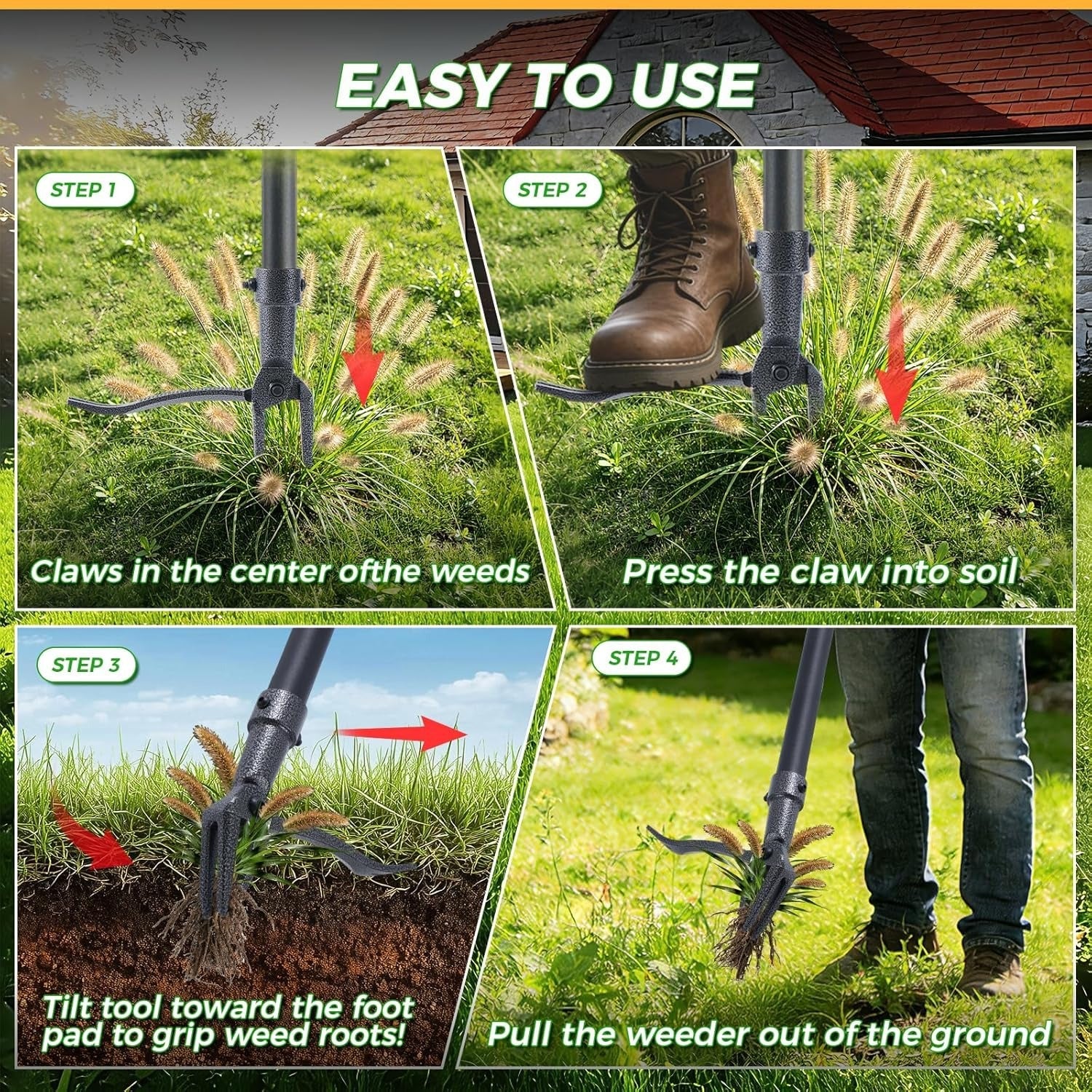 Sakerplus® Long Handle Steel Weed Remover - Image 8