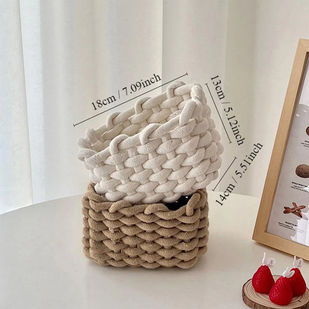 SakerplusĀ® Macrame Woven Storage Basket Set - Image 3