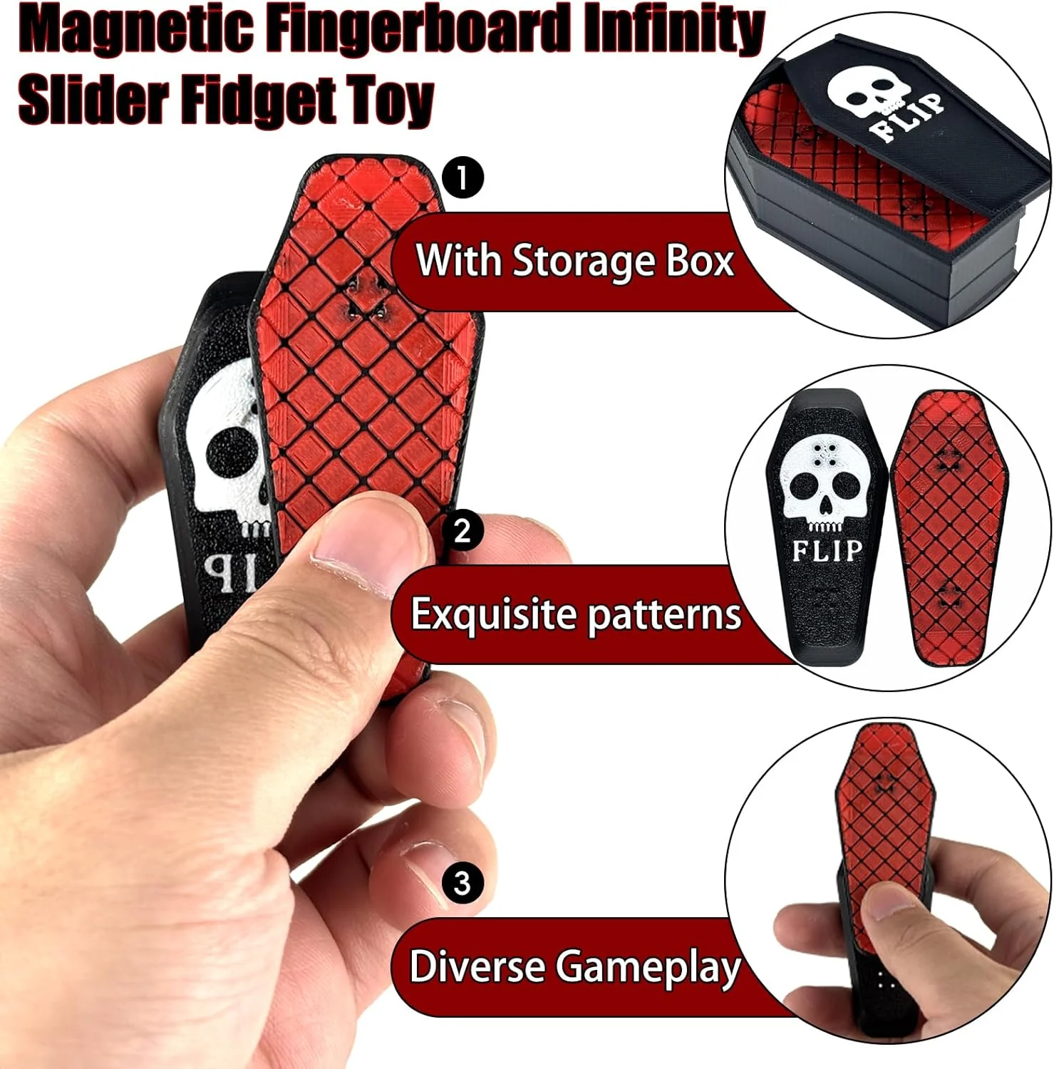 SakerplusĀ® Magnetic Fingerboard Fidget Slider Toy - Image 3