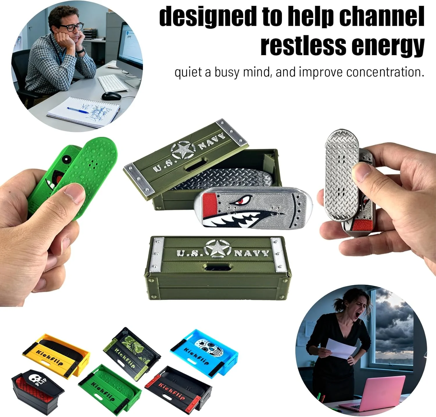 SakerplusĀ® Magnetic Fingerboard Fidget Slider Toy - Image 6