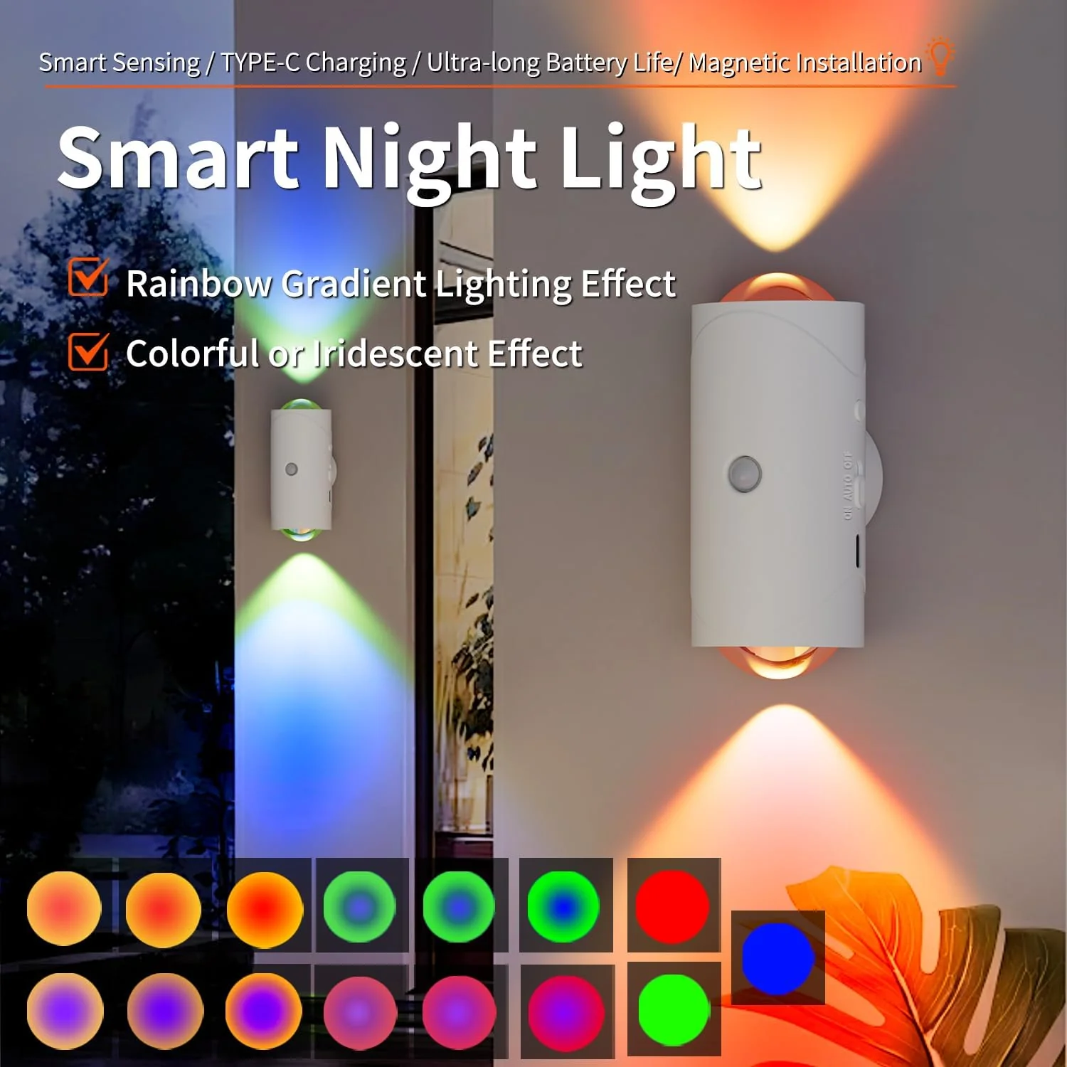 SakerplusĀ® Magnetic Rechargeable Color-Changing Sconce - Image 5