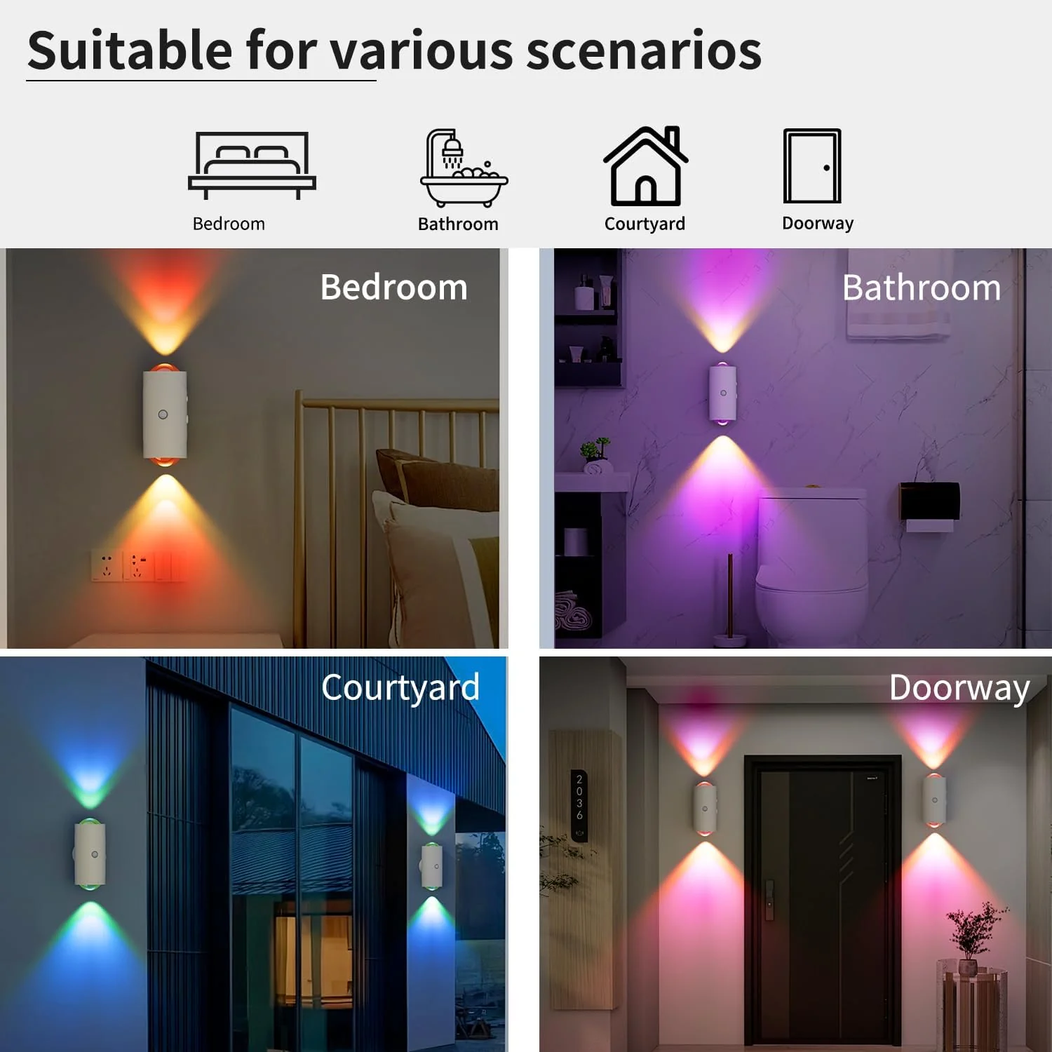 SakerplusĀ® Magnetic Rechargeable Color-Changing Sconce - Image 8