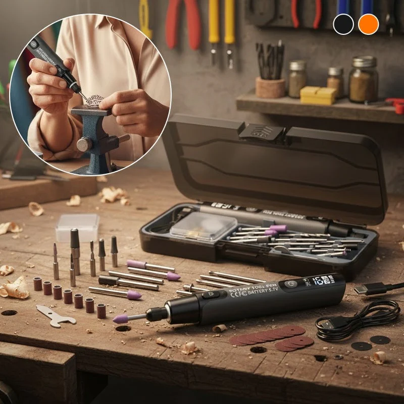 Sakerplus® Mini Electric Rotary Tool Set with LED Light & Digital Display - Image 10