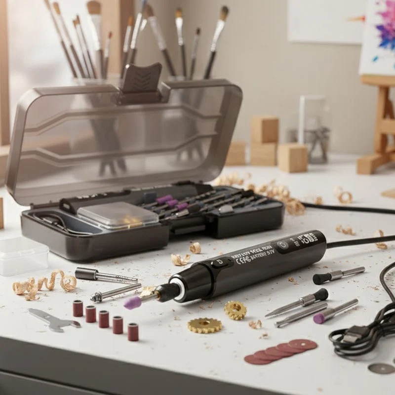 Sakerplus® Mini Electric Rotary Tool Set with LED Light & Digital Display - Image 3