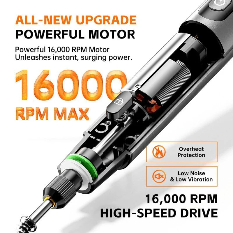 Sakerplus® Mini Electric Rotary Tool Set with LED Light & Digital Display - Image 4