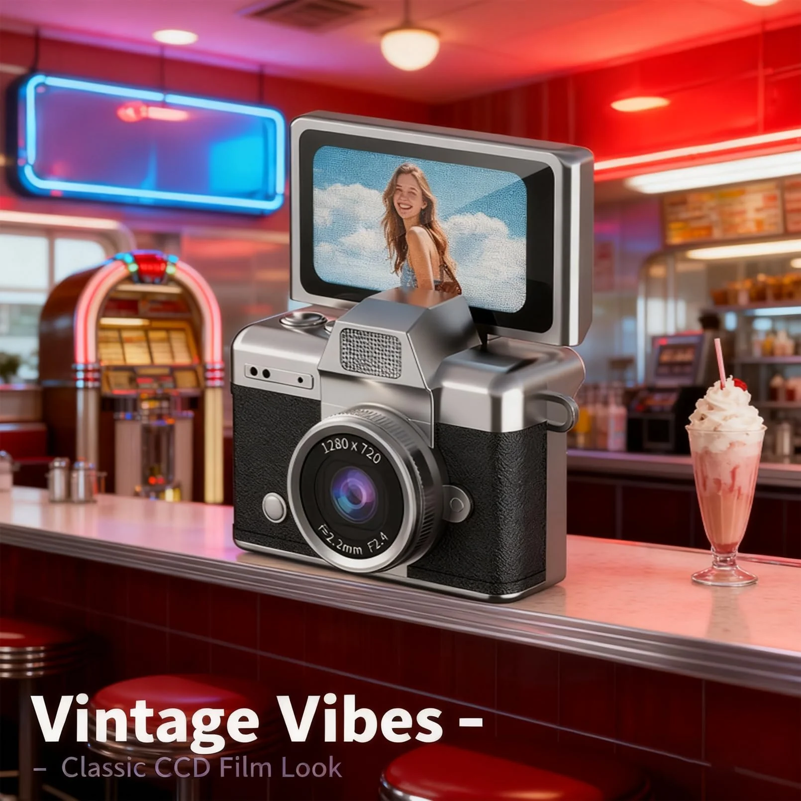 Sakerplus® Mini Flip Screen Retro Camera - Image 3