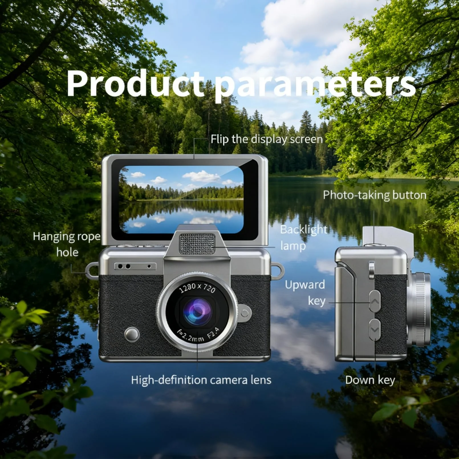 Sakerplus® Mini Flip Screen Retro Camera - Image 6