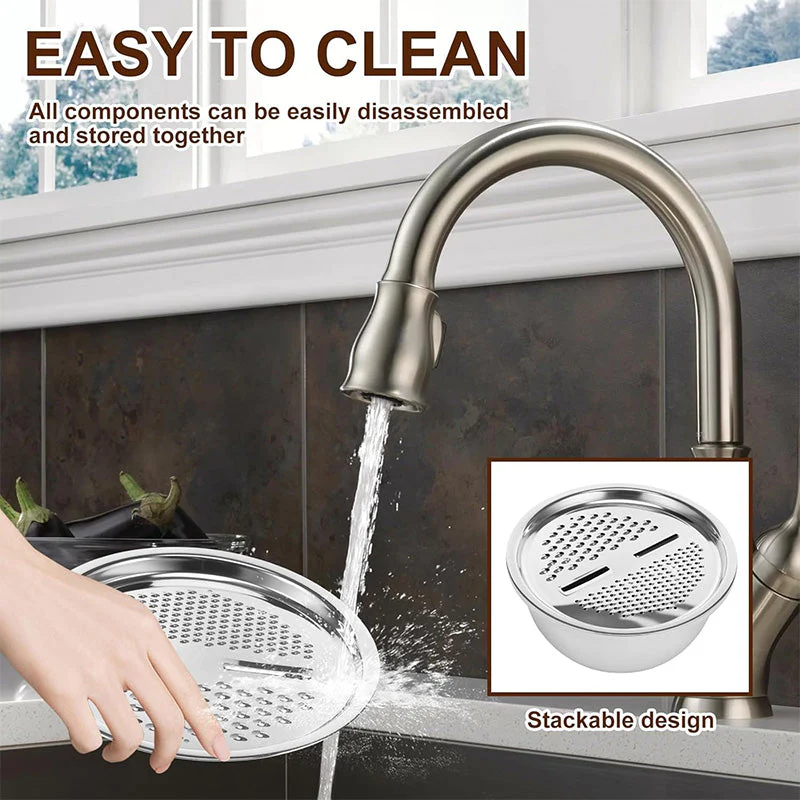 Sakerplus® Multifunctional Stainless Steel Basin With Grater - Image 3