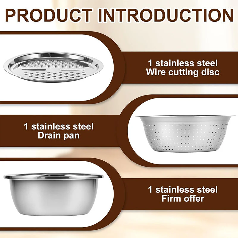 Sakerplus® Multifunctional Stainless Steel Basin With Grater - Image 7