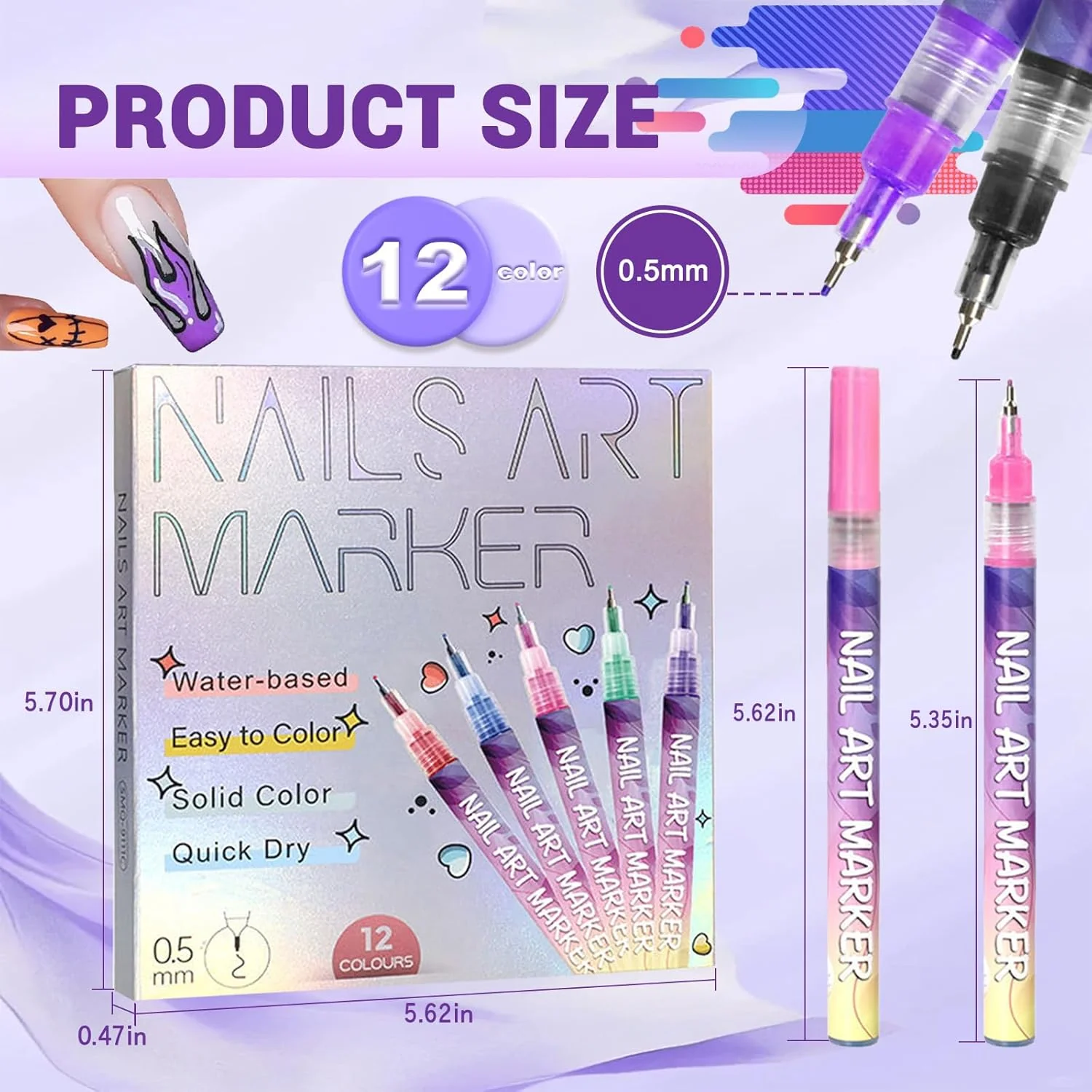SakerplusĀ® Nail Art Pens Drawing Set - Image 4