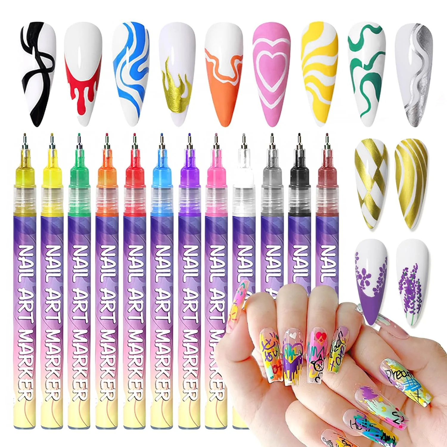 SakerplusĀ® Nail Art Pens Drawing Set - Image 8