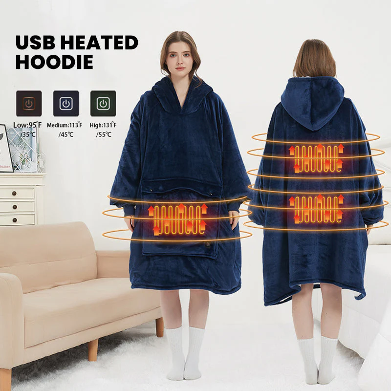 Sakerplus® Oversized Wearable Heated Blanket Hoodie - Image 4