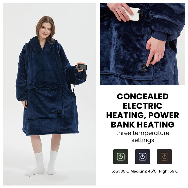 Sakerplus® Oversized Wearable Heated Blanket Hoodie - Image 6
