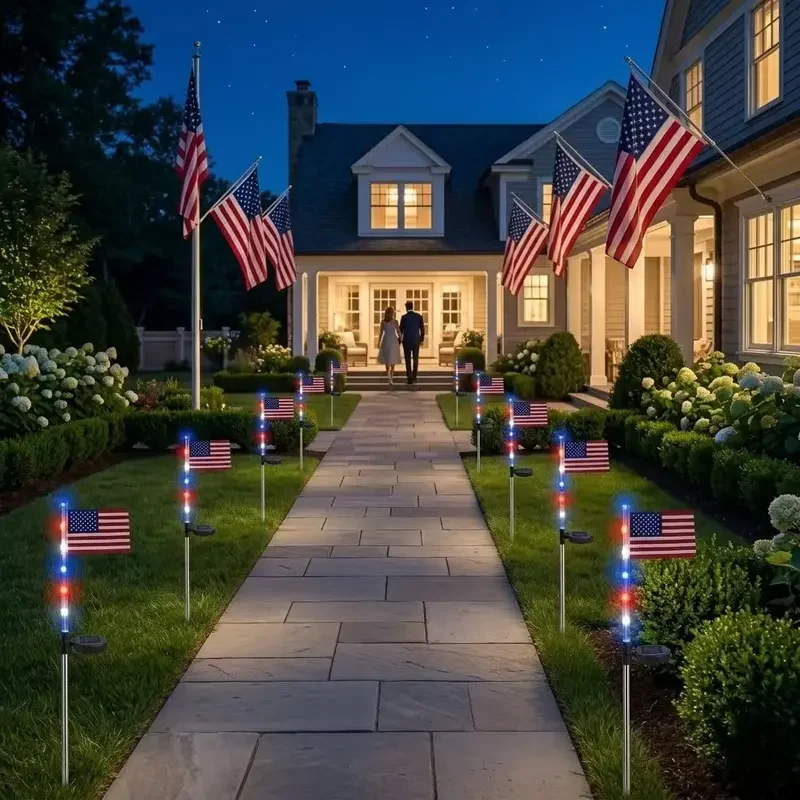 Sakerplus® Patriotic Solar Flag Light Set - Image 5